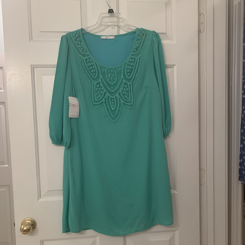 Brand New Blue Green Shift Dress